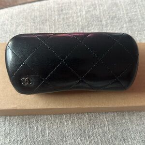 Chanel sunglass CASE! Black quilted. Comes with new Chanel cleaning cloth!!